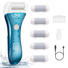 IWEEL front view of electric foot callus remover showing compact design and control, for efficient smoothing
