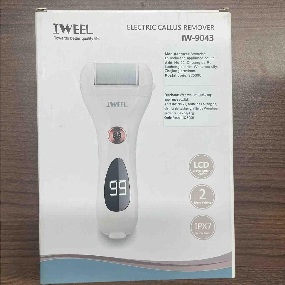 IWEEL placed near towel and candles in a spa setting conveying at-home pedicure comfort