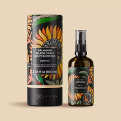 The Ayurveda Experience Balaayah label close-up highlighting Ayurvedic formulation benefits