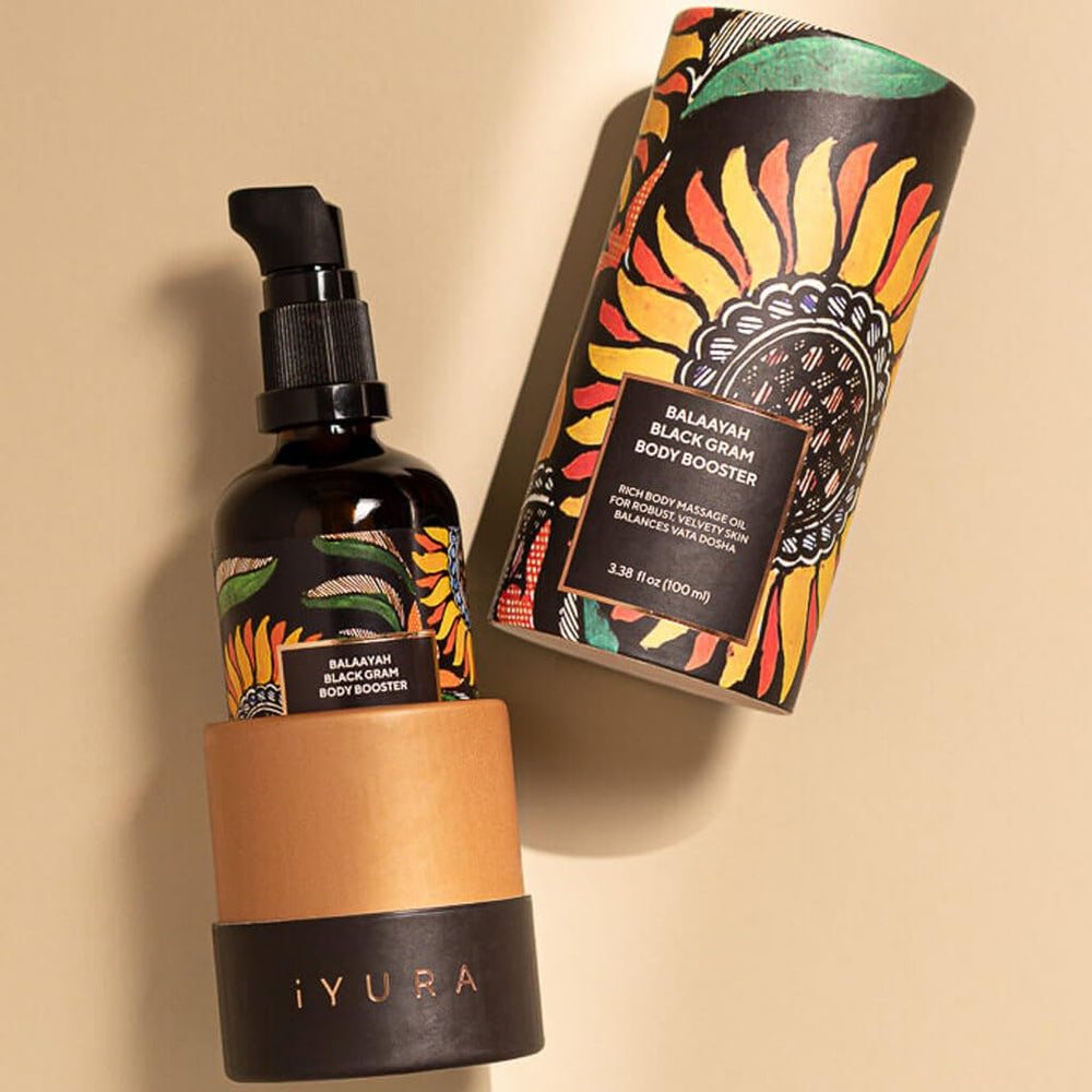 The Ayurveda Experience Balaayah pouring to show silky texture and deep moisturization