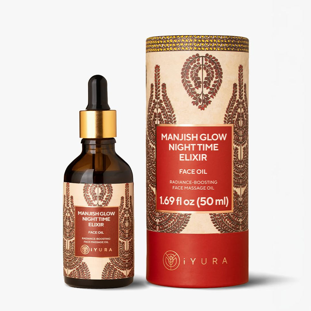 iYURA bottle front showing sleek packaging and natural skincare benefit