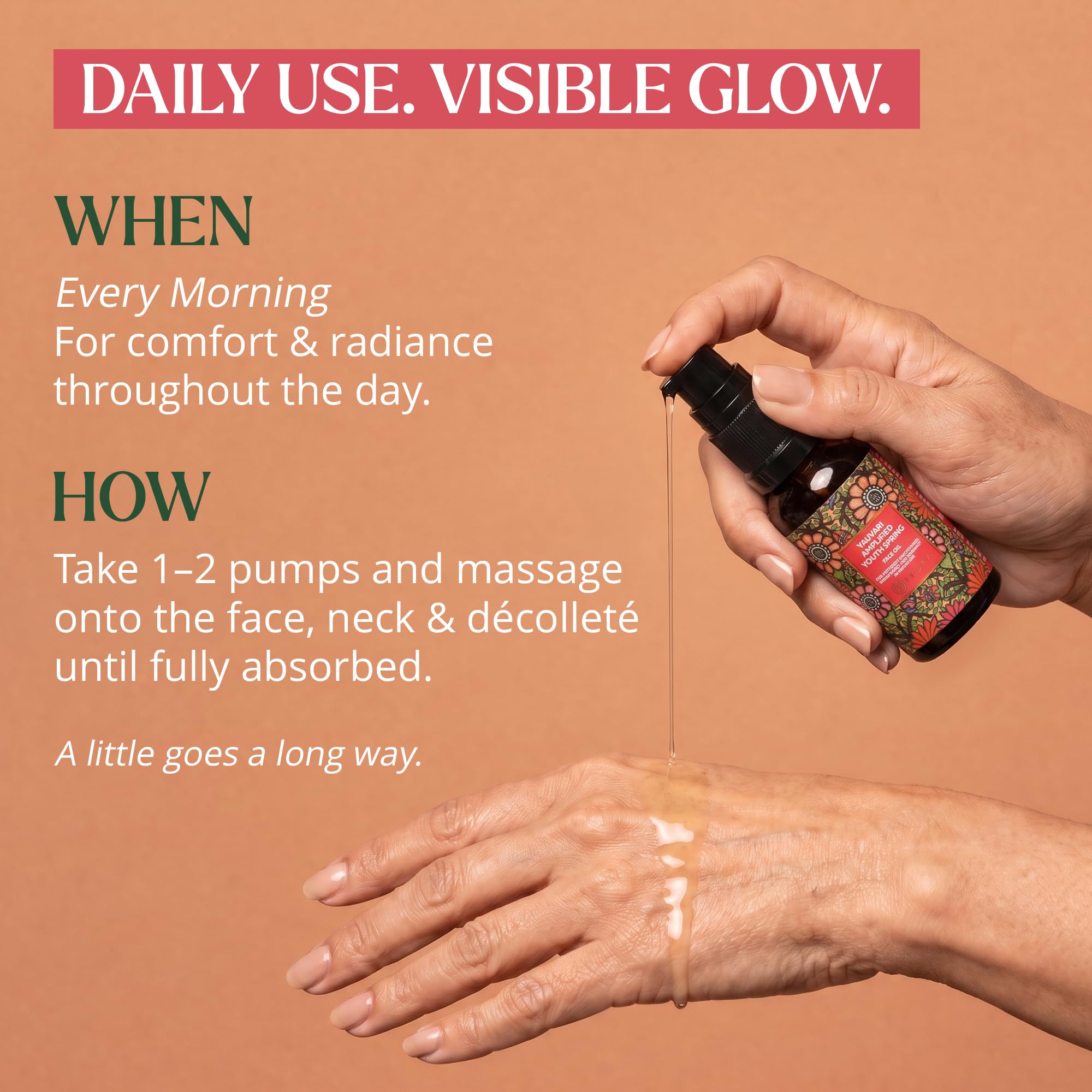iYURA Yauvari oil texture close-up highlighting lightweight absorption benefit