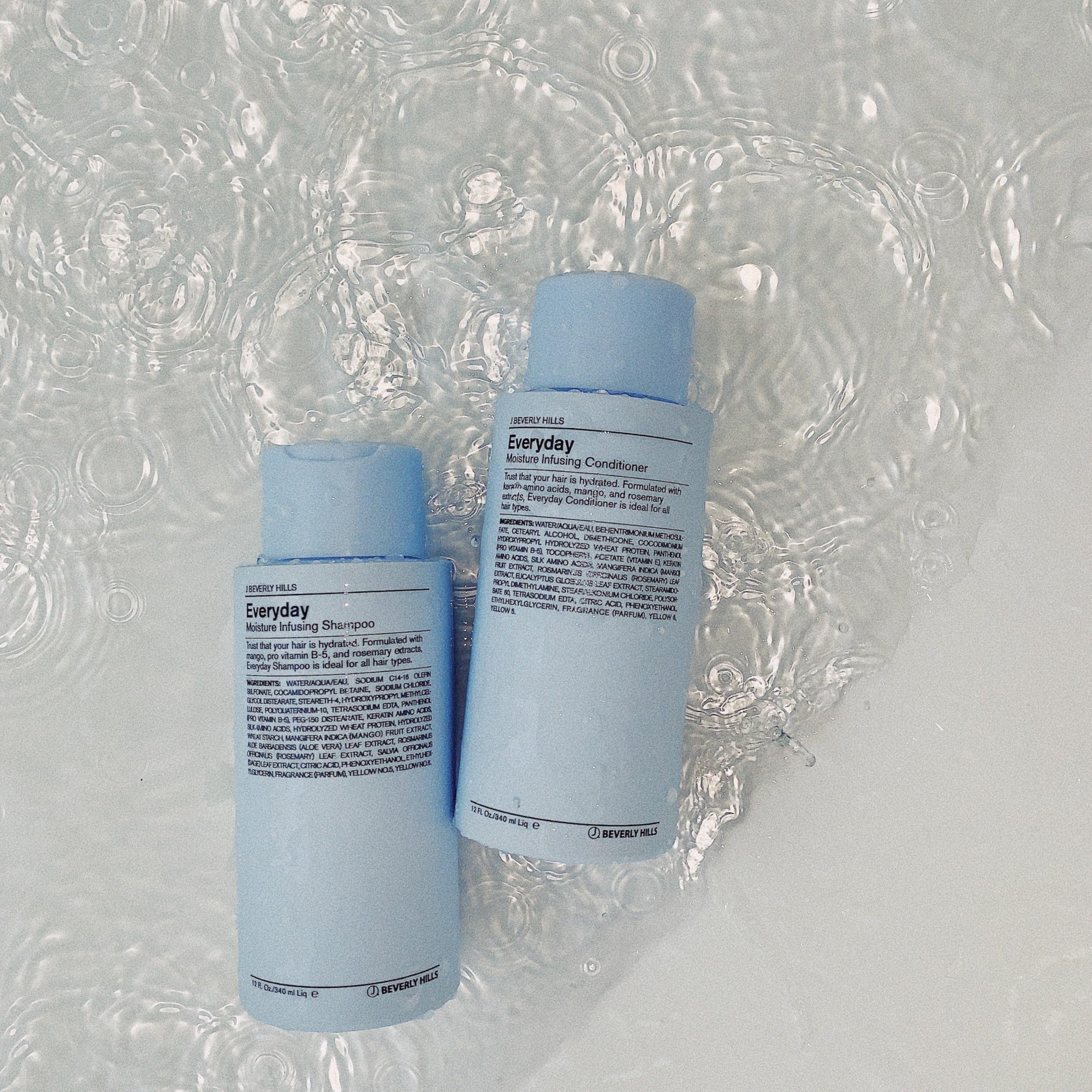 J Beverly Hills conditioner texture poured from bottle demonstrating smooth slip