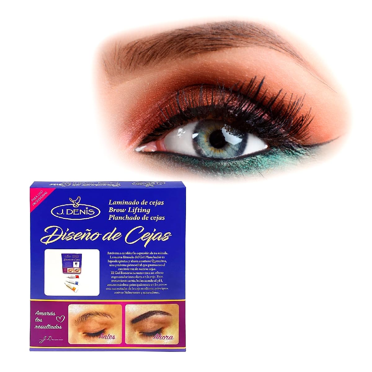 J. Denis kit front packaging showing all included tools and pigments for professional results