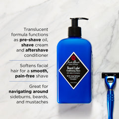 Jack Black Beard Lube translucent lotion texture close-up highlighting glide