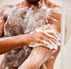 Jack Black lather texture on hand demonstrating gentle cleansing benefit
