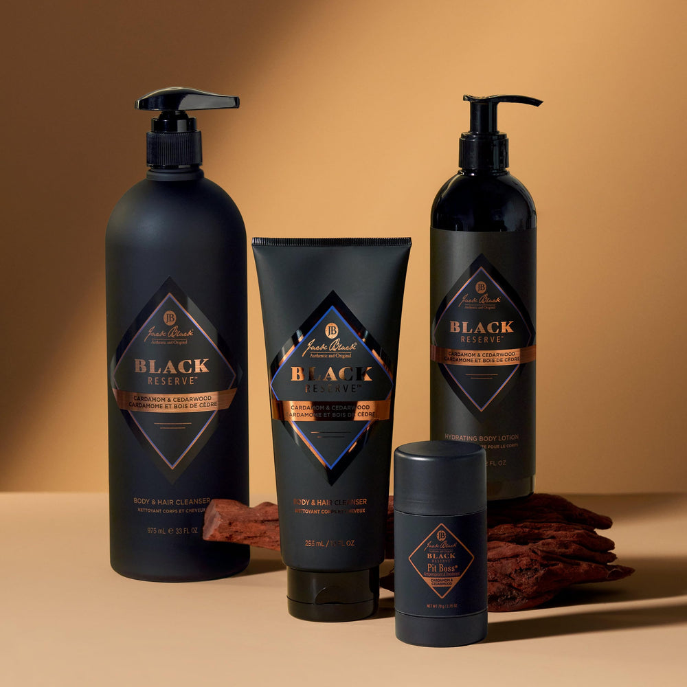 Jack Black lotion texture close-up highlighting creamy emollients and absorbency benefit