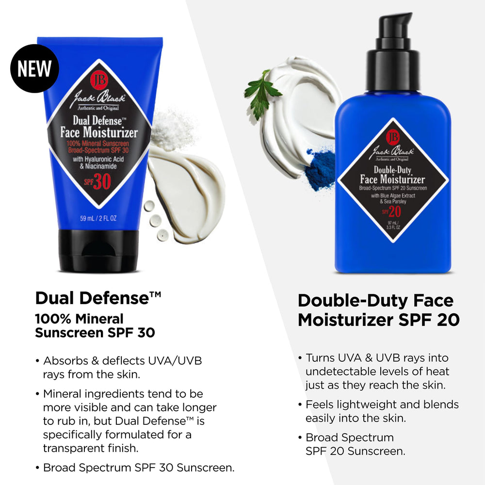 Jack Black being applied to face after shave for smooth, non-greasy protection