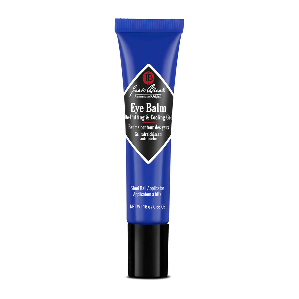 Jack Black eye balm front package showing compact tube and clear gel for refreshing under‑eyes