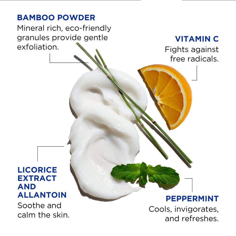 Jack Black Face Buff texture close-up with visible bamboo powder for gentle exfoliation benefit