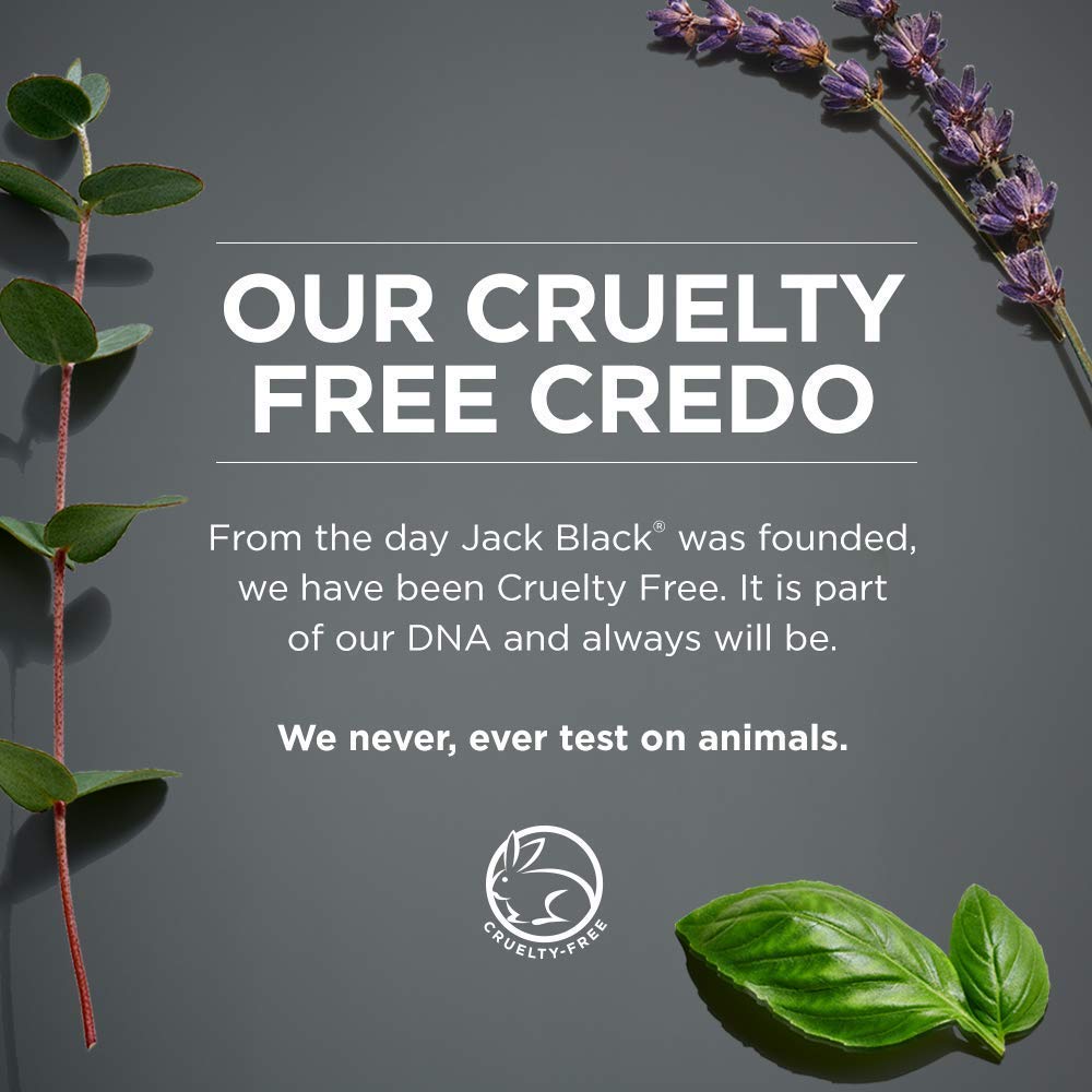 Jack Black ingredient label detail highlighting sulfate-free formula for gentle cleansing benefit