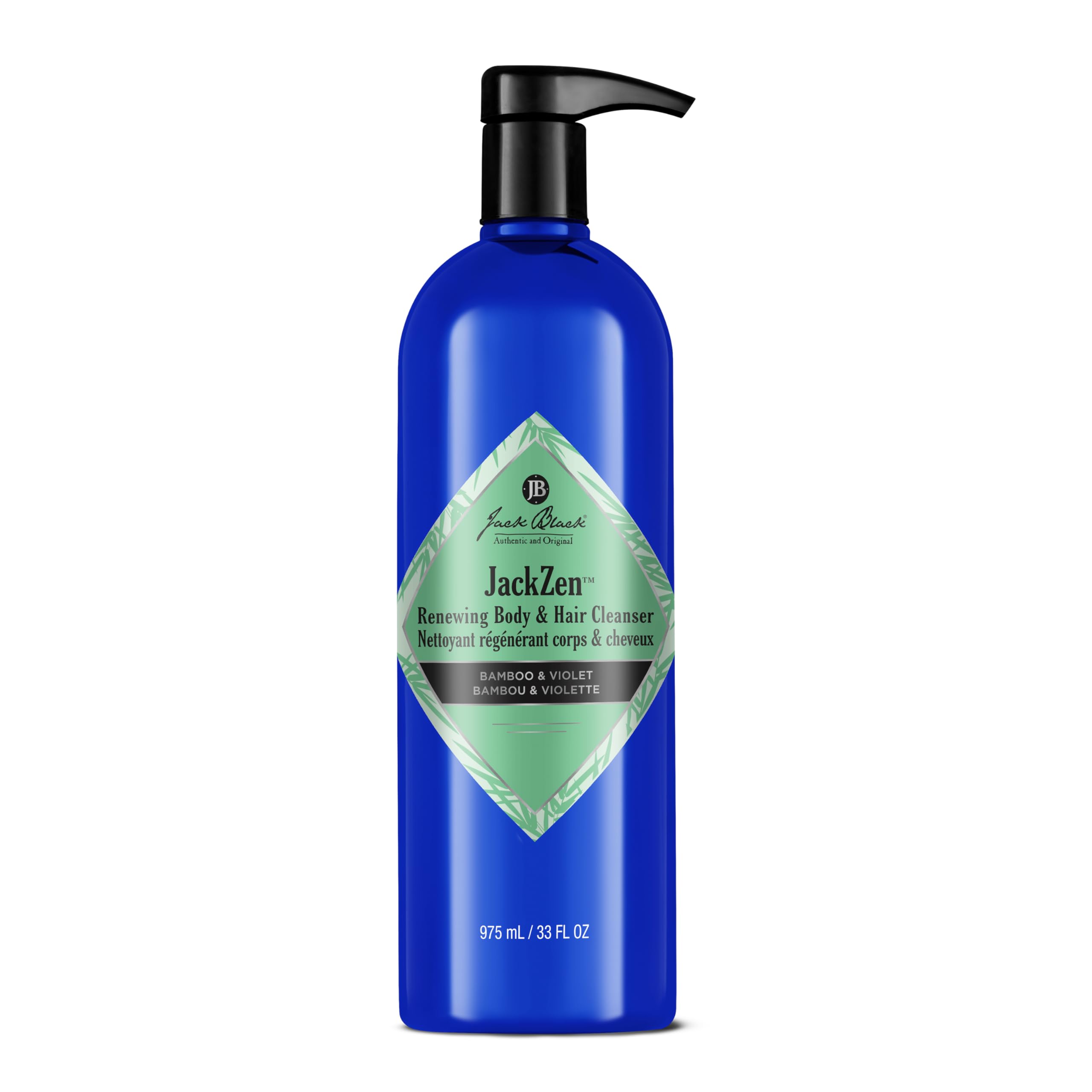 Jack Black bottle front packaging showing JackZen scent and 33 oz size for clarity