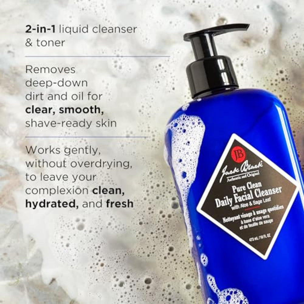Jack Black texture on palm demonstrating gentle lather and skin-friendly cleanse