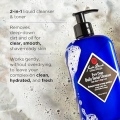 Jack Black texture on palm demonstrating gentle lather and skin-friendly cleanse