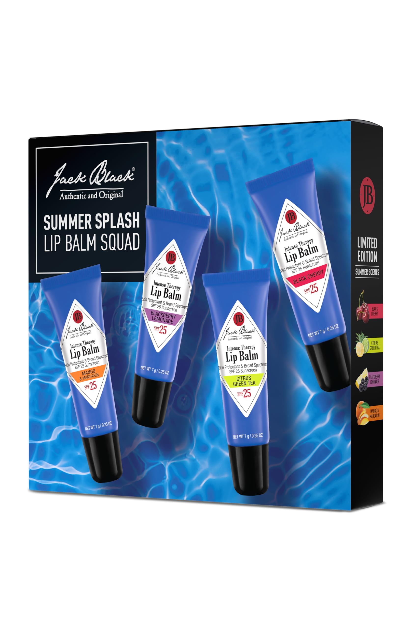 Jack Black lip balm applied at the beach providing sun protection and hydration