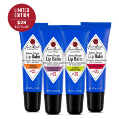 Jack Black tube close-up showing balm texture and moisturizing finish