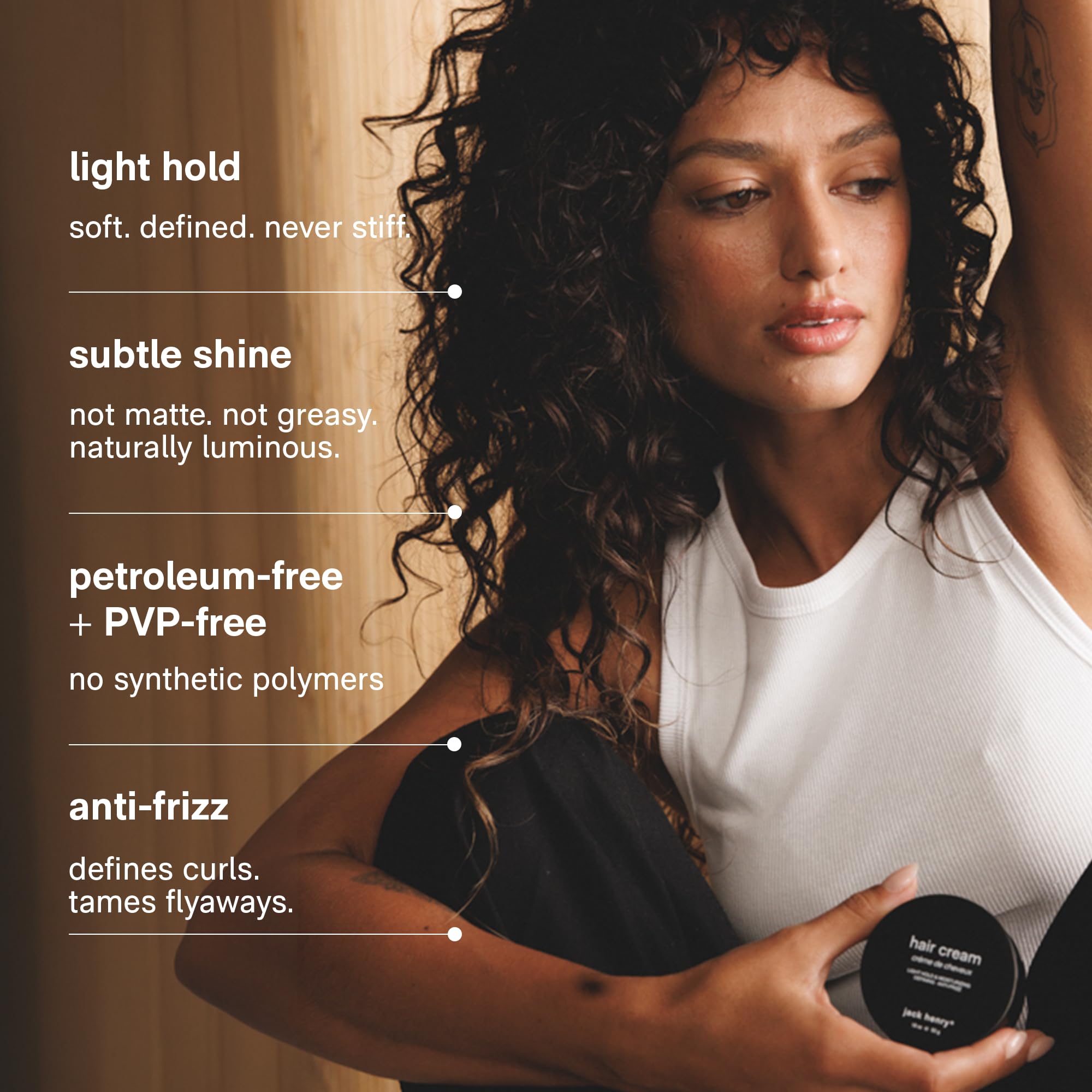 Jack Henry label detail highlighting ingredients and lightweight formula benefit