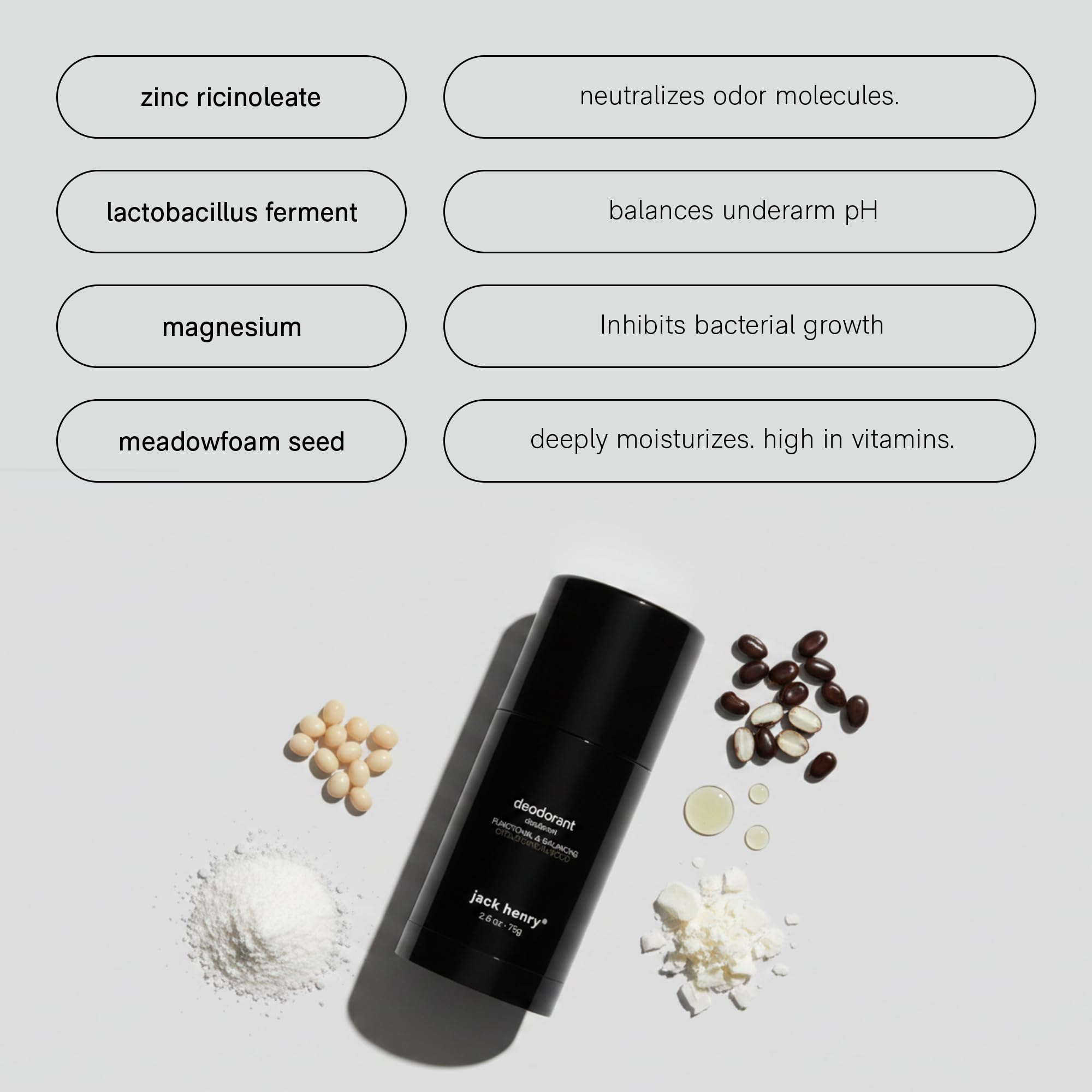 Jack Henry deodorant applied to underarm for non-staining benefit