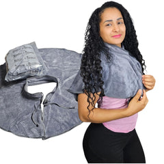 JADASH PRODUCTS front view grey cape showing full coverage and professional look