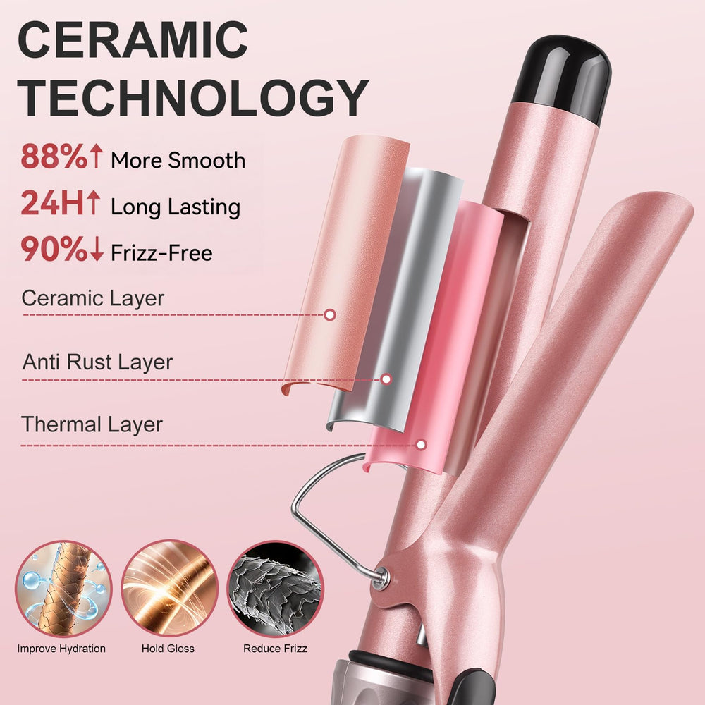 JAETON ceramic-tourmaline barrel close-up reducing frizz and adding shine