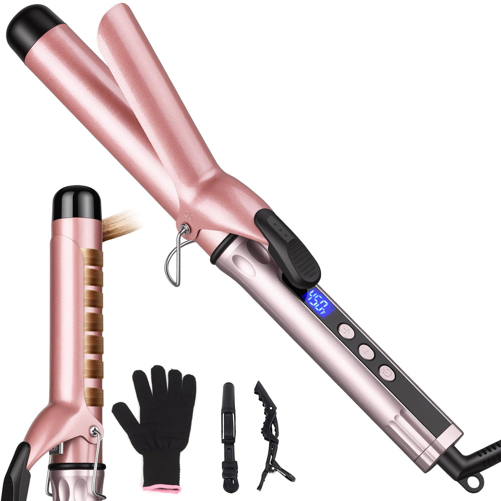 JAETON curling iron front view showing slim barrel and ergonomic handle for easy styling