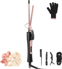 JAETON front view of curling iron showing compact design and easy grip for faster styling