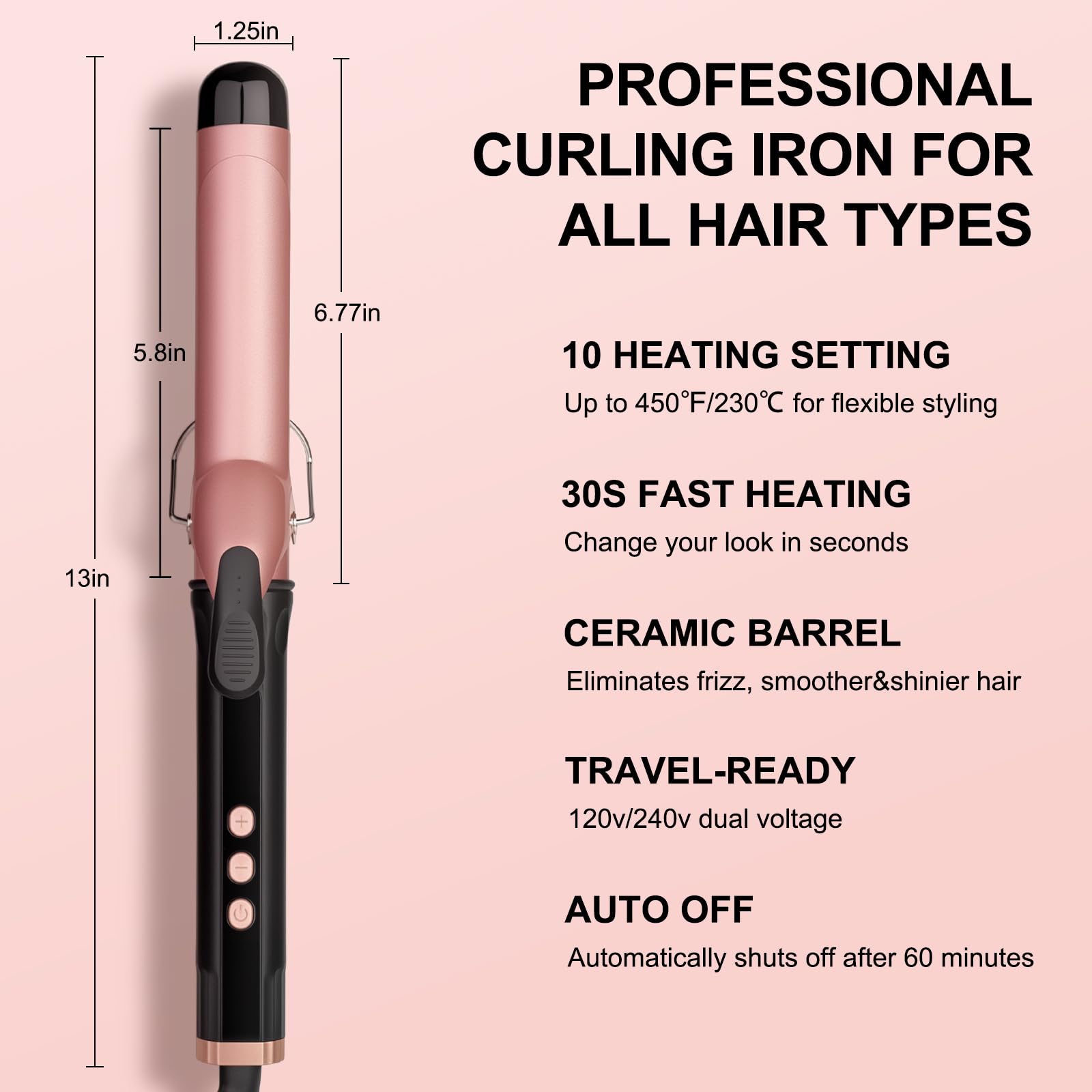 JAETON handle controls and temperature display for precise heat selection