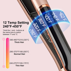 JAETON straightener held in hand to show compact size and travel-friendly weight benefit