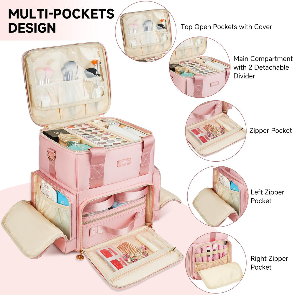 Jaffzora three detachable pouches laid out to sort cosmetics quickly