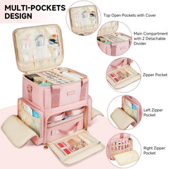 Jaffzora three detachable pouches laid out to sort cosmetics quickly
