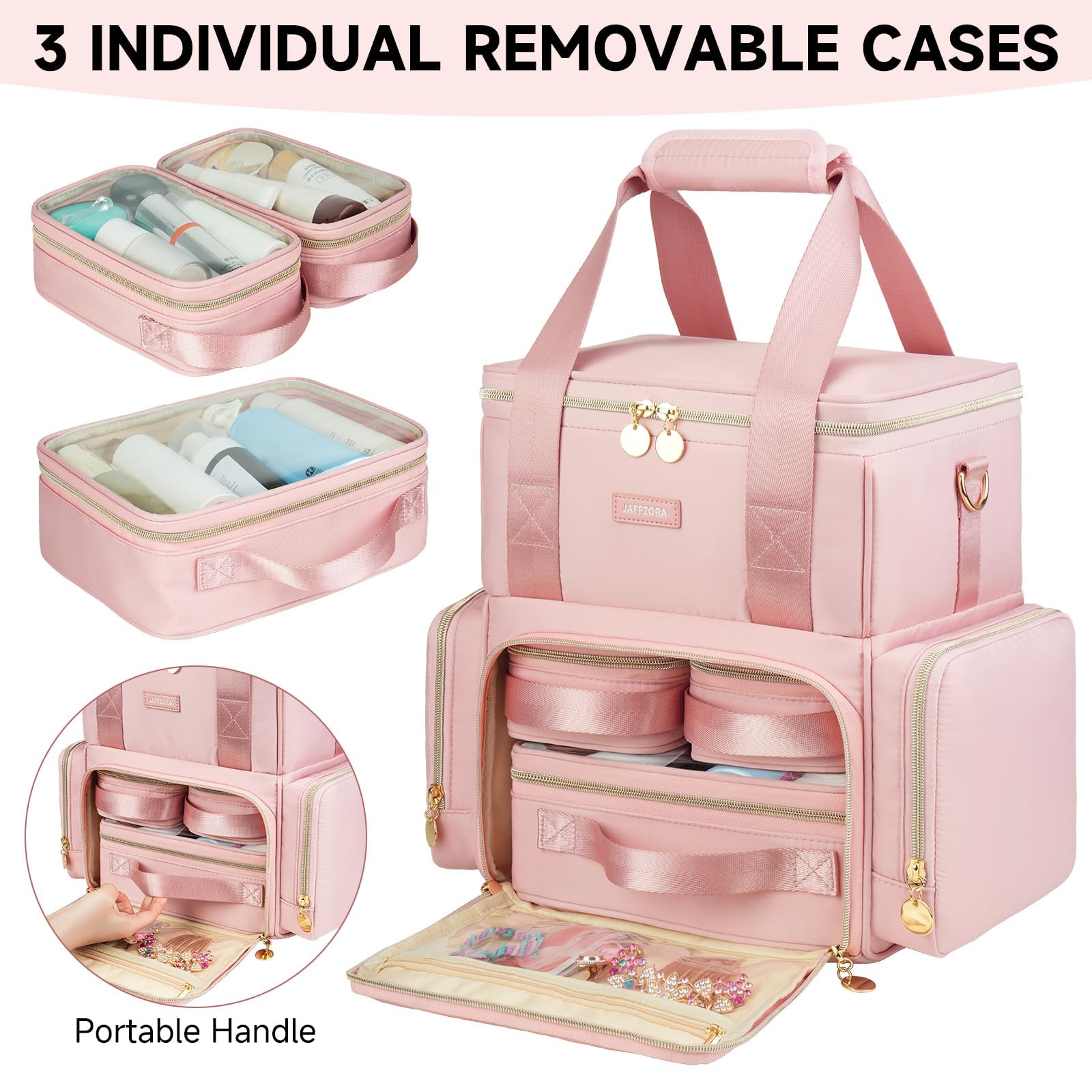 Jaffzora upper compartment open with dividers visible for organized storage