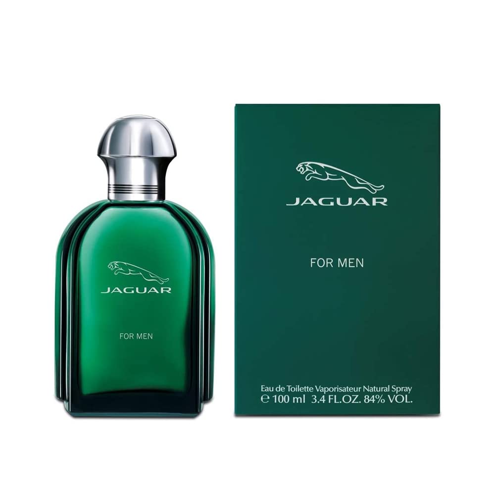 Jaguar bottle front packaging showcasing brand and clean masculine design benefit