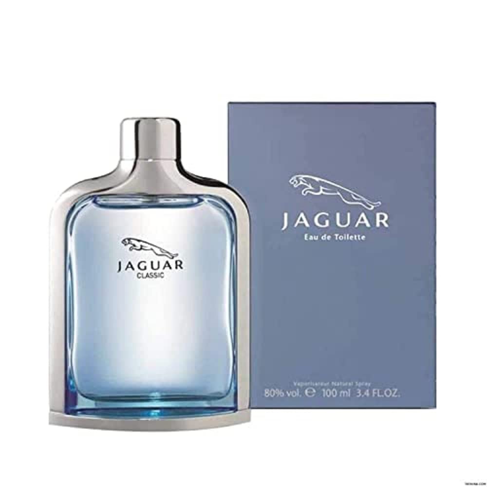 Jaguar Classic Blue front bottle showing elegant label and refined design benefit