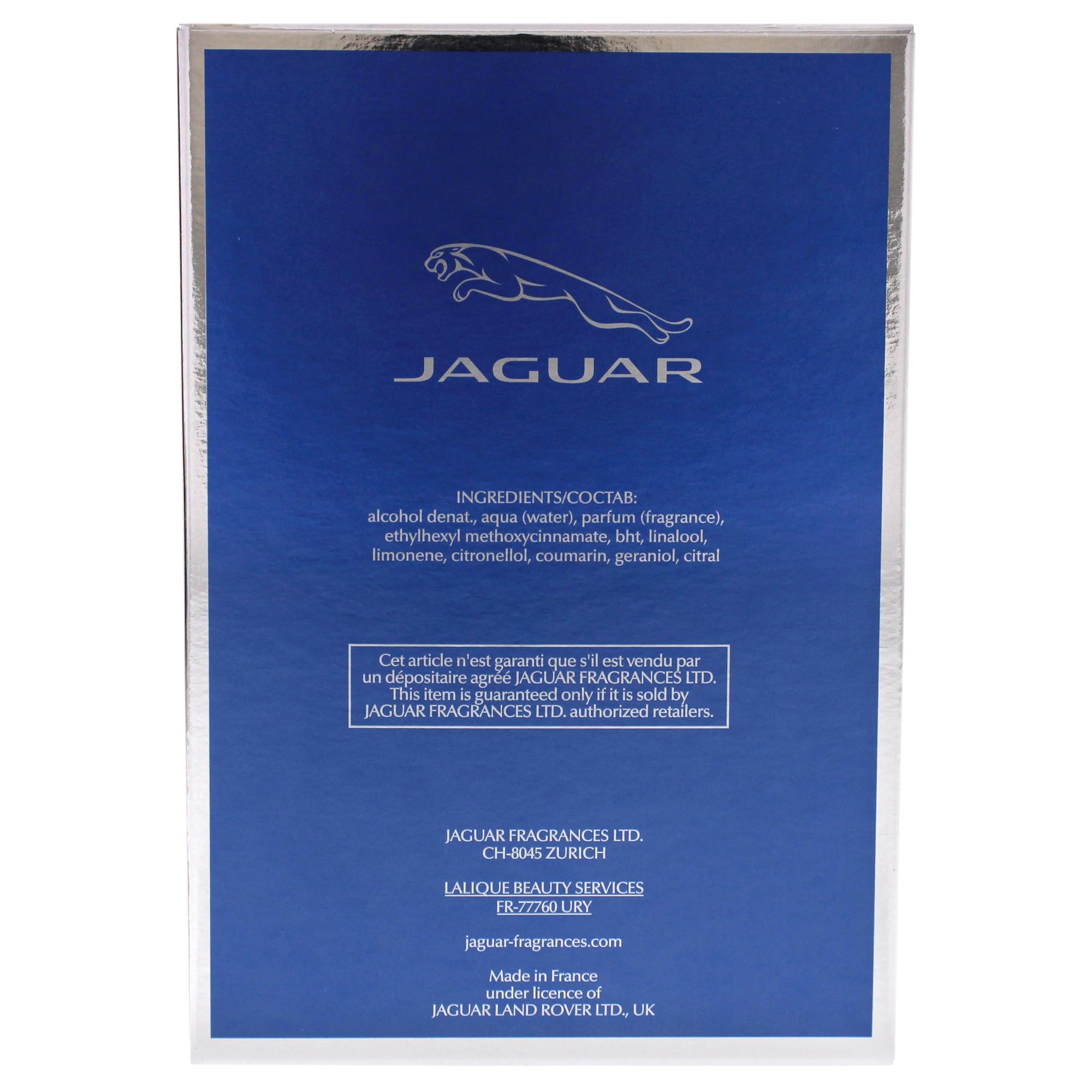 Jaguar Classic Blue bottle next to a hand showing 3.4 oz scale for value and size benefit