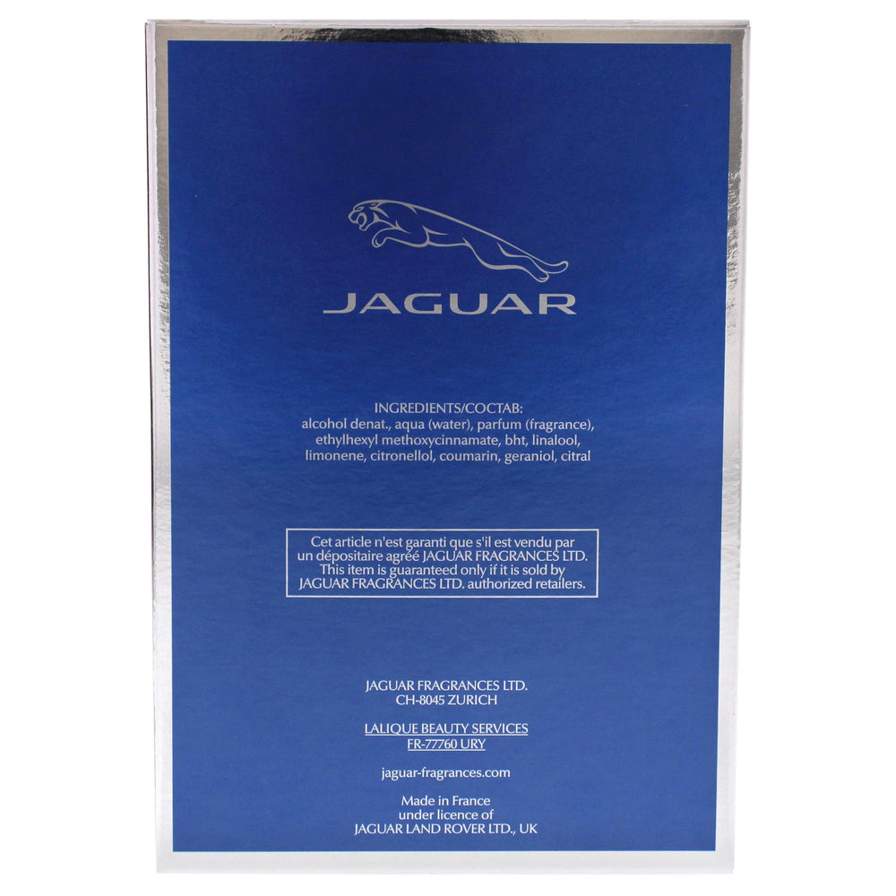 Jaguar Classic Blue bottle next to a hand showing 3.4 oz scale for value and size benefit