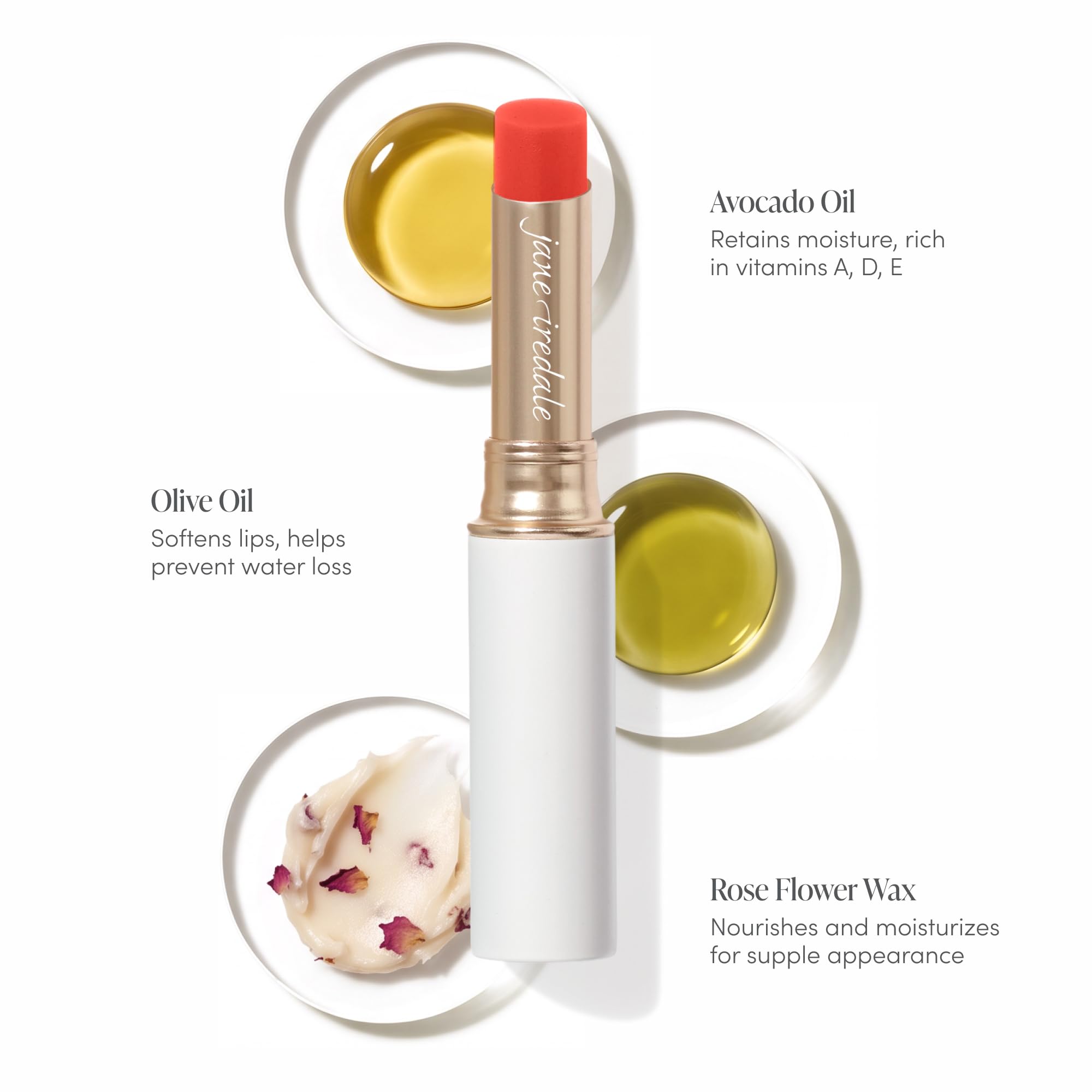 jane iredale size comparison with coin showing portable, travel-friendly tube