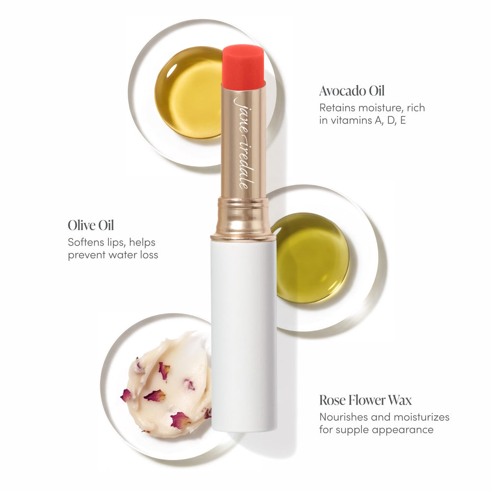 jane iredale size comparison with coin showing portable, travel-friendly tube