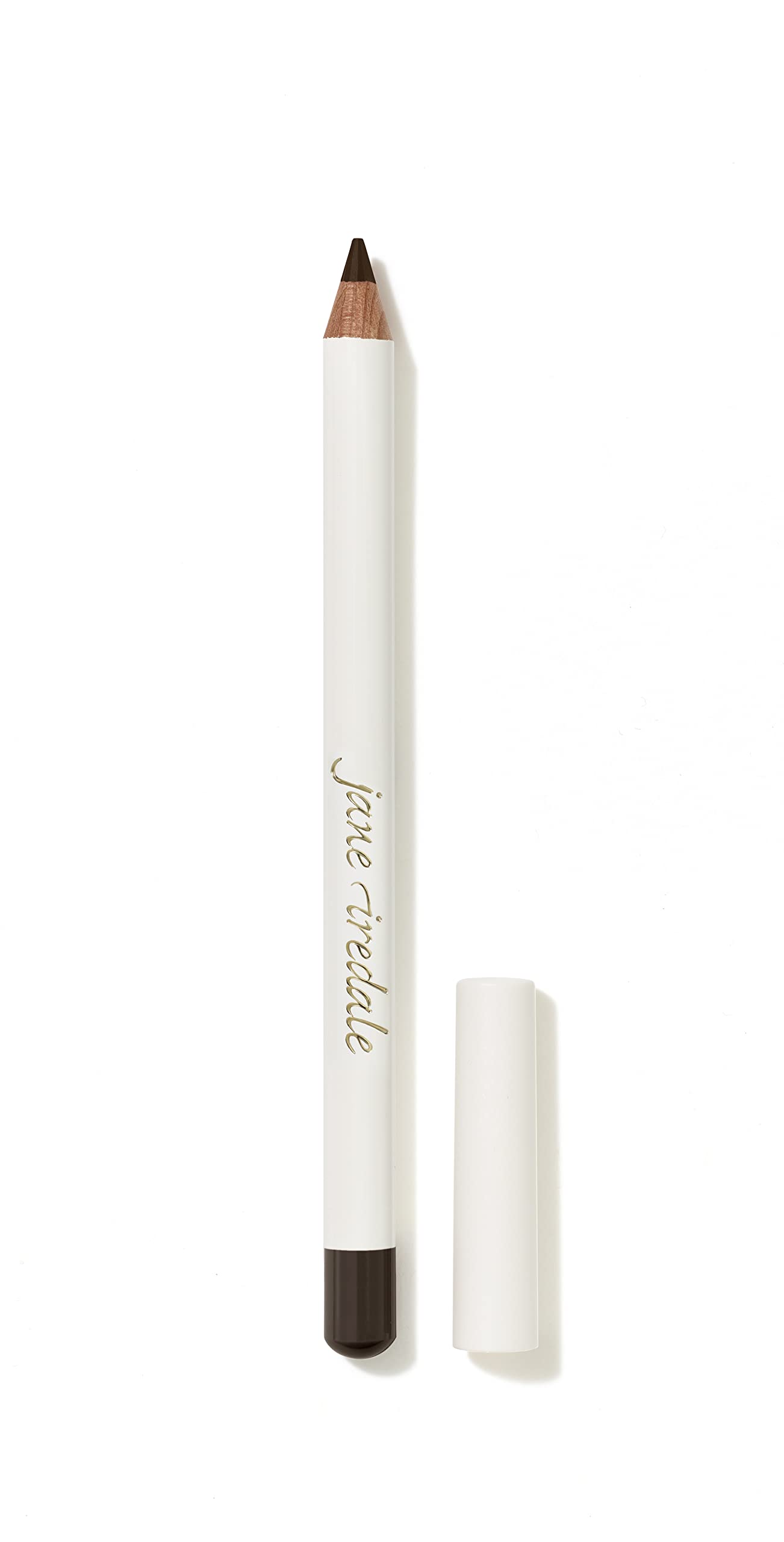 jane iredale pencil front packaging showing black and brown shades, clear product identity and benefit