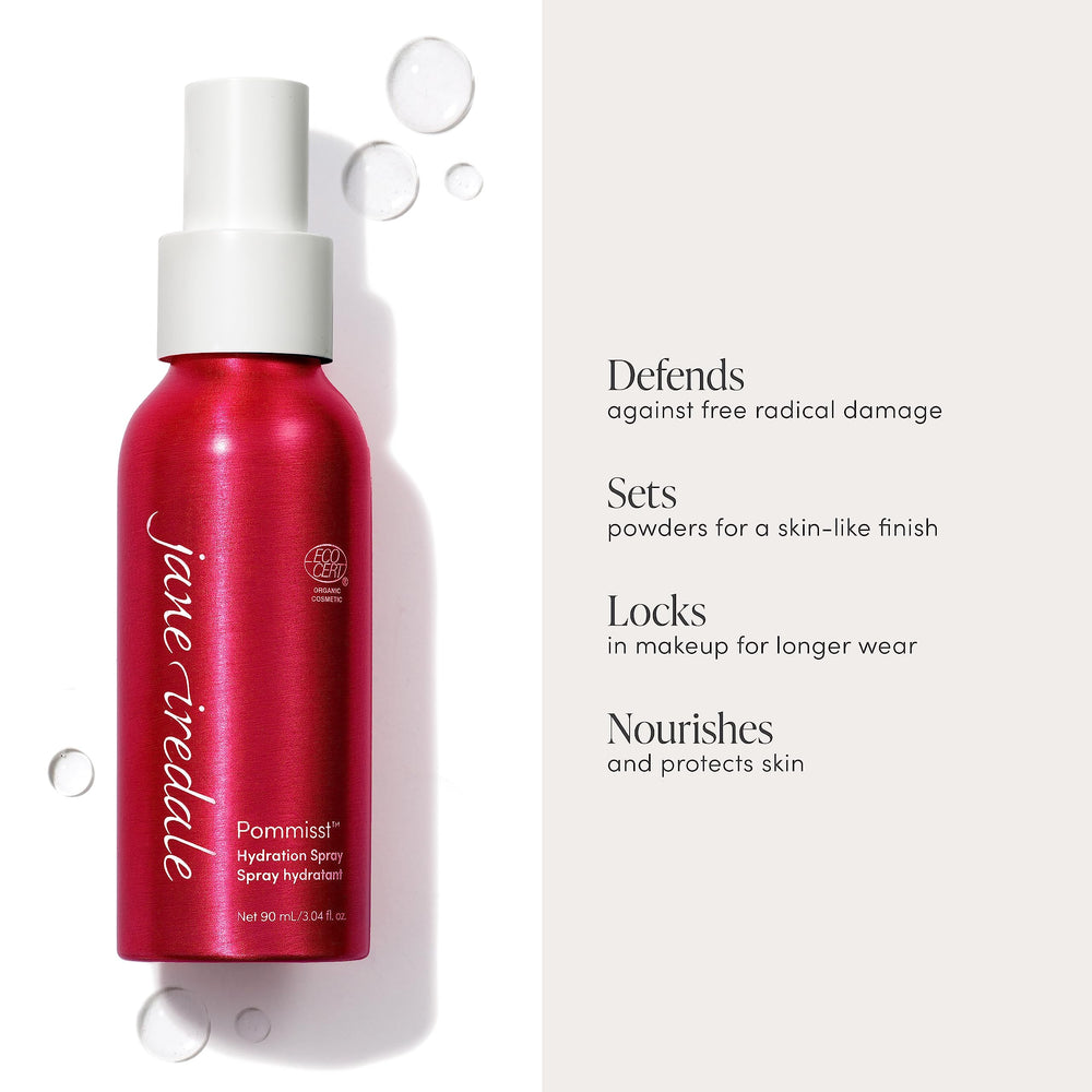 jane iredale close-up of spray nozzle producing even mist benefit