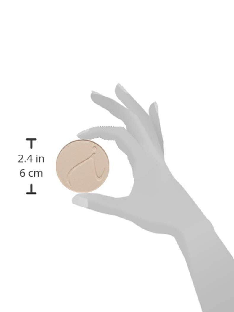 jane iredale compact held in hand to show size and portability advantage