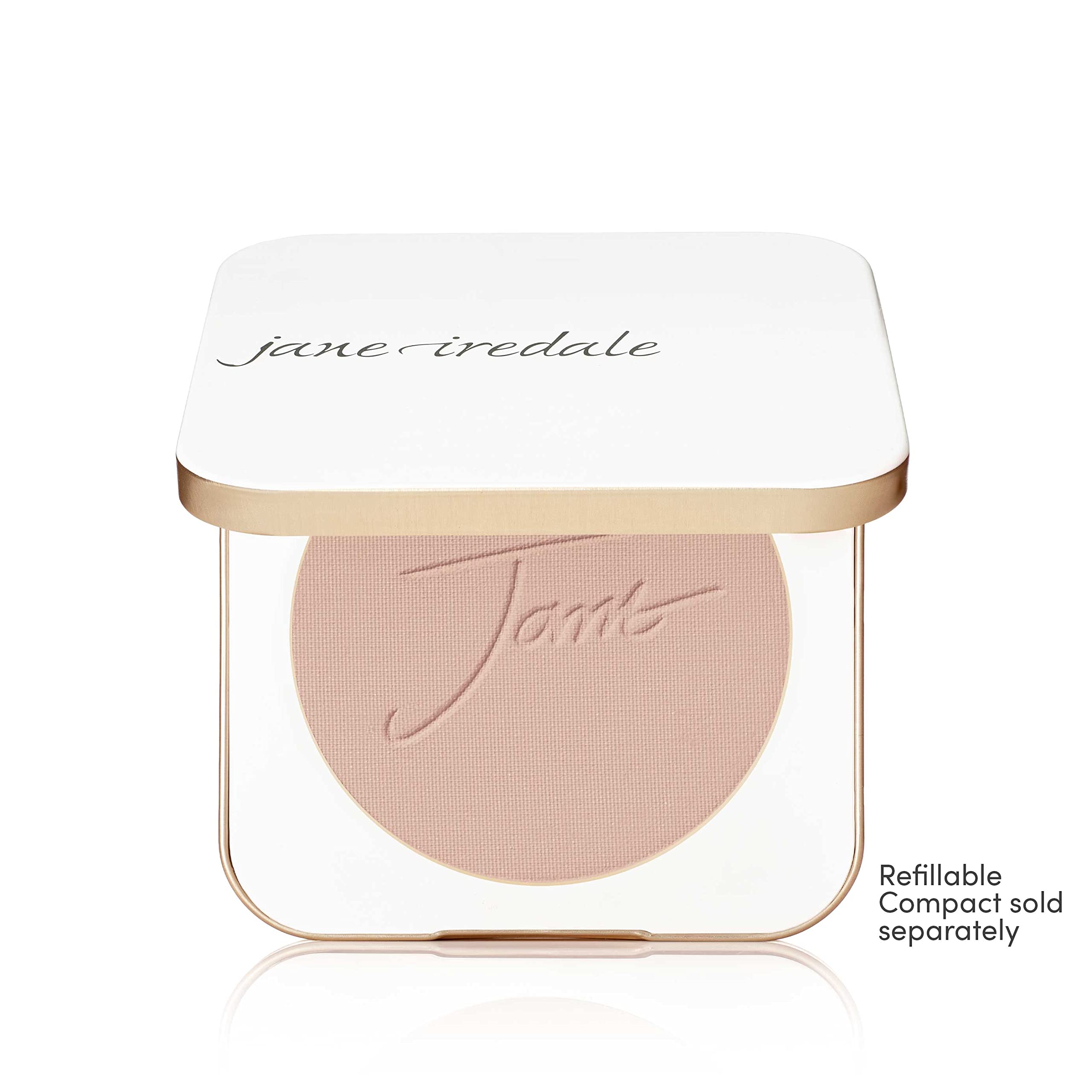 jane iredale compact held in hand showing size and travel-friendly convenience