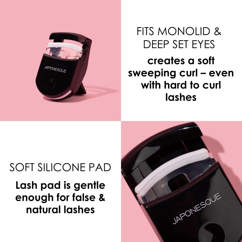 JAPONESQUE two-pack presentation and minimal packaging showing value and backup curler