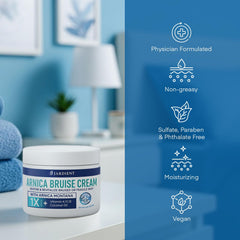 Hand applying Jardient cream to skin demonstrating soothing hydration and easy spreadability