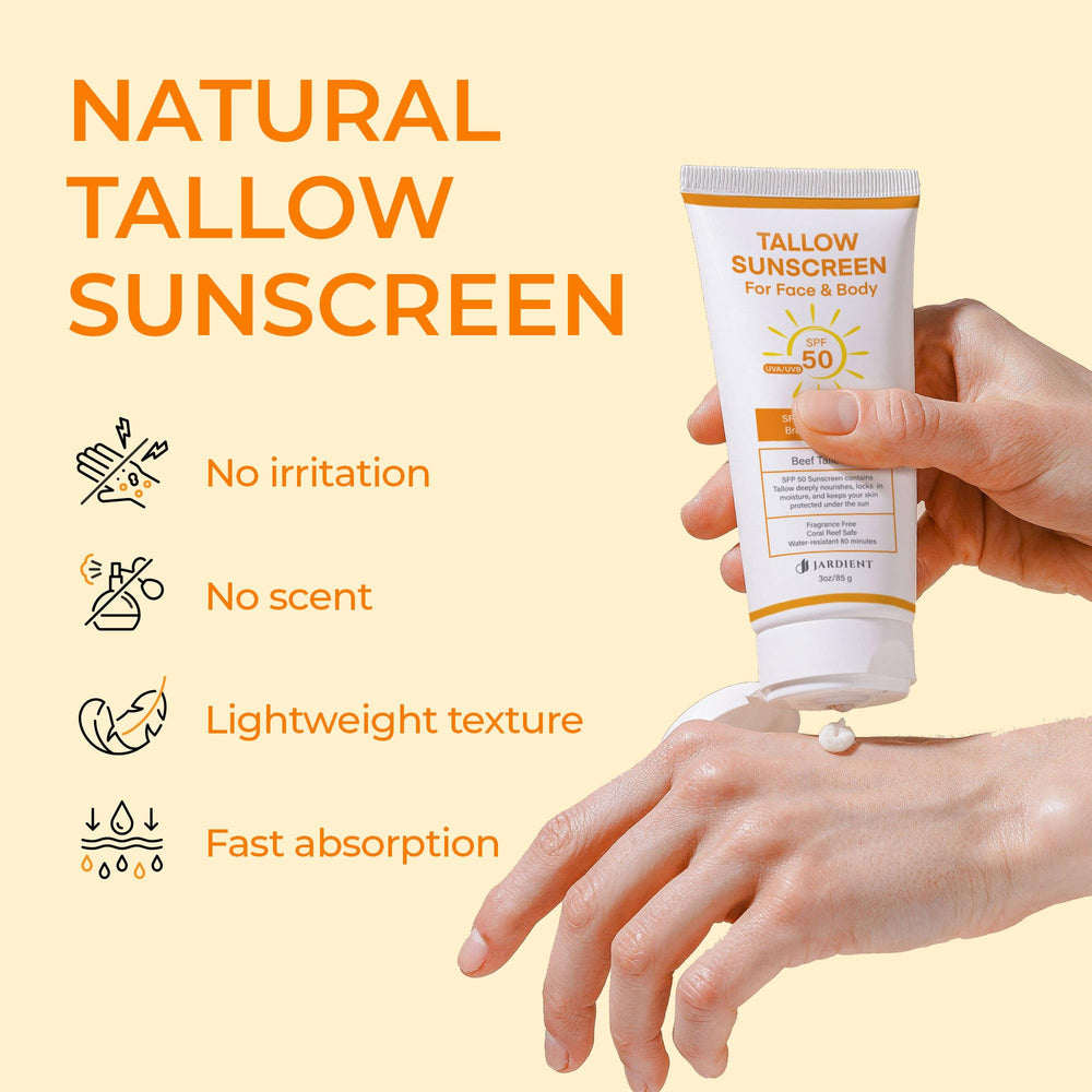 Jardient sunscreen creamy texture close-up showing smooth non-greasy finish