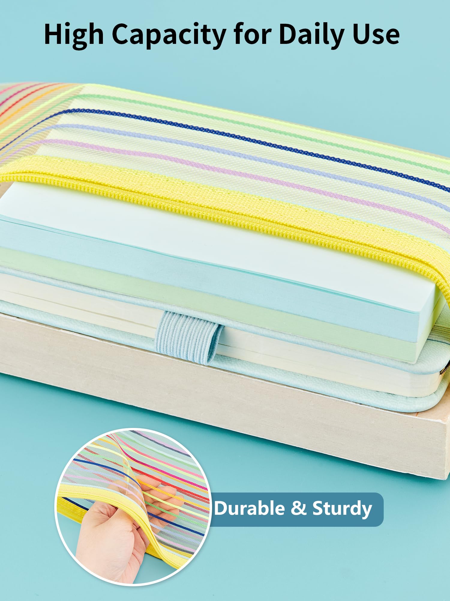 JARLINK pouch filled with pens and pencils for tidy stationery storage