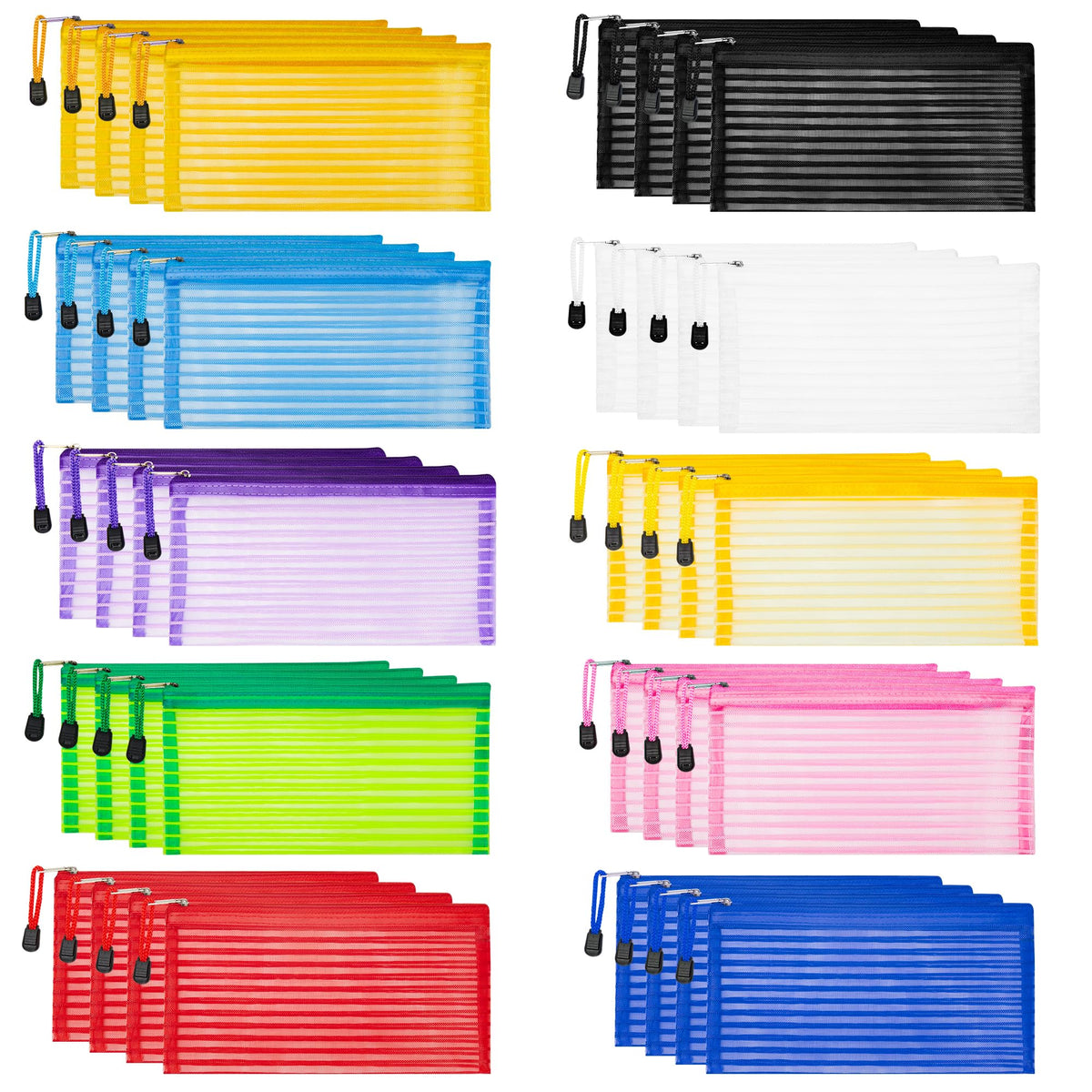 JARLINK front view of 40-piece colorful pouch pack for neat storage