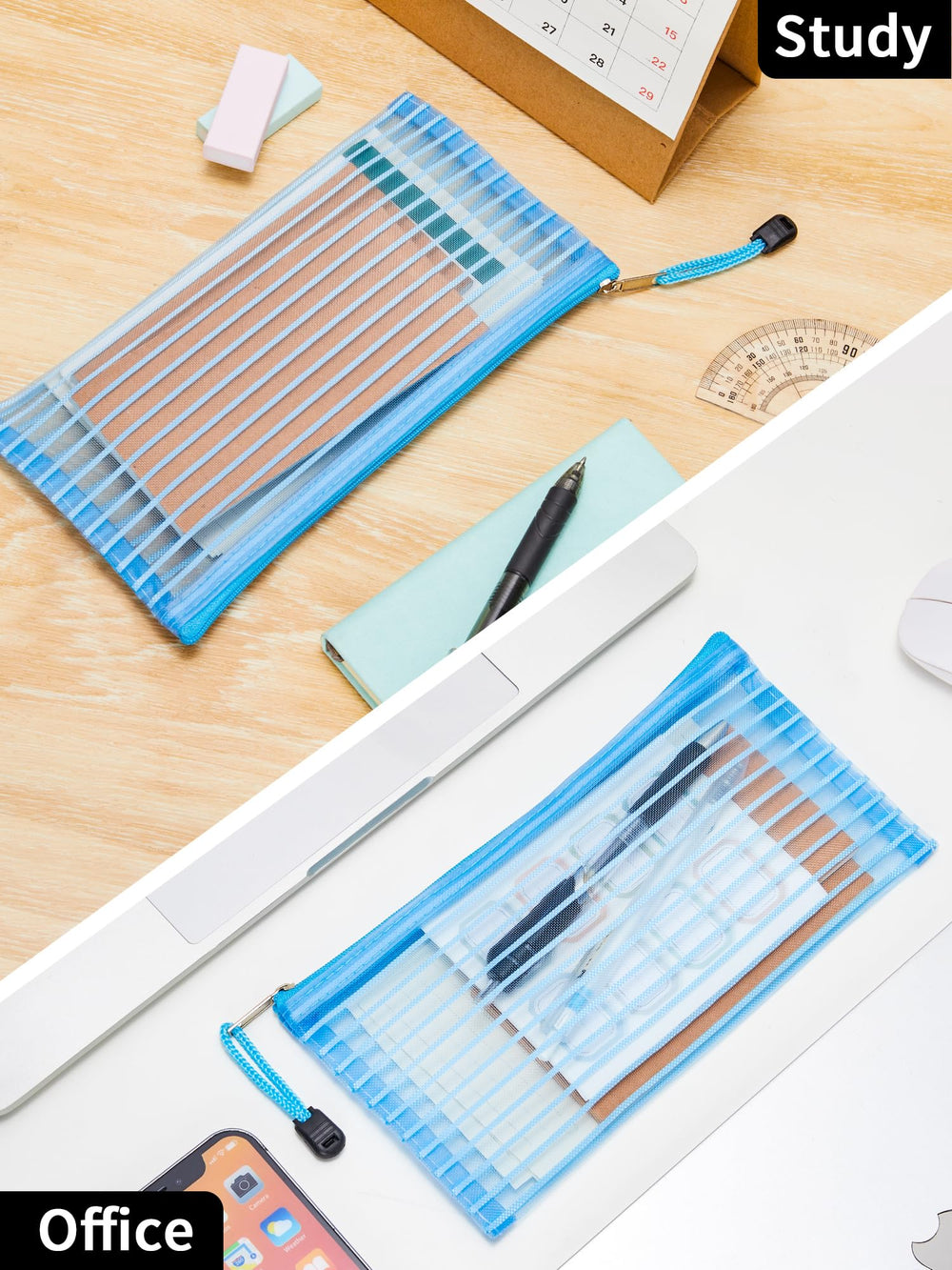 JARLINK pouch beside a pencil showing compact size and fit