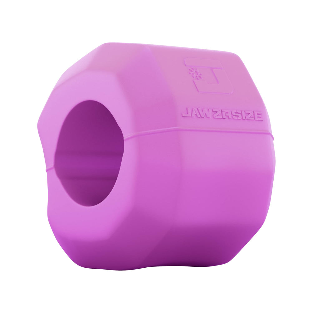 Jawzrsize front view showing compact beginner pink exerciser and benefit of easy facial workouts