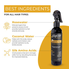 Jaycee Naturals rosewater ingredient bottle highlighting soothing hydration