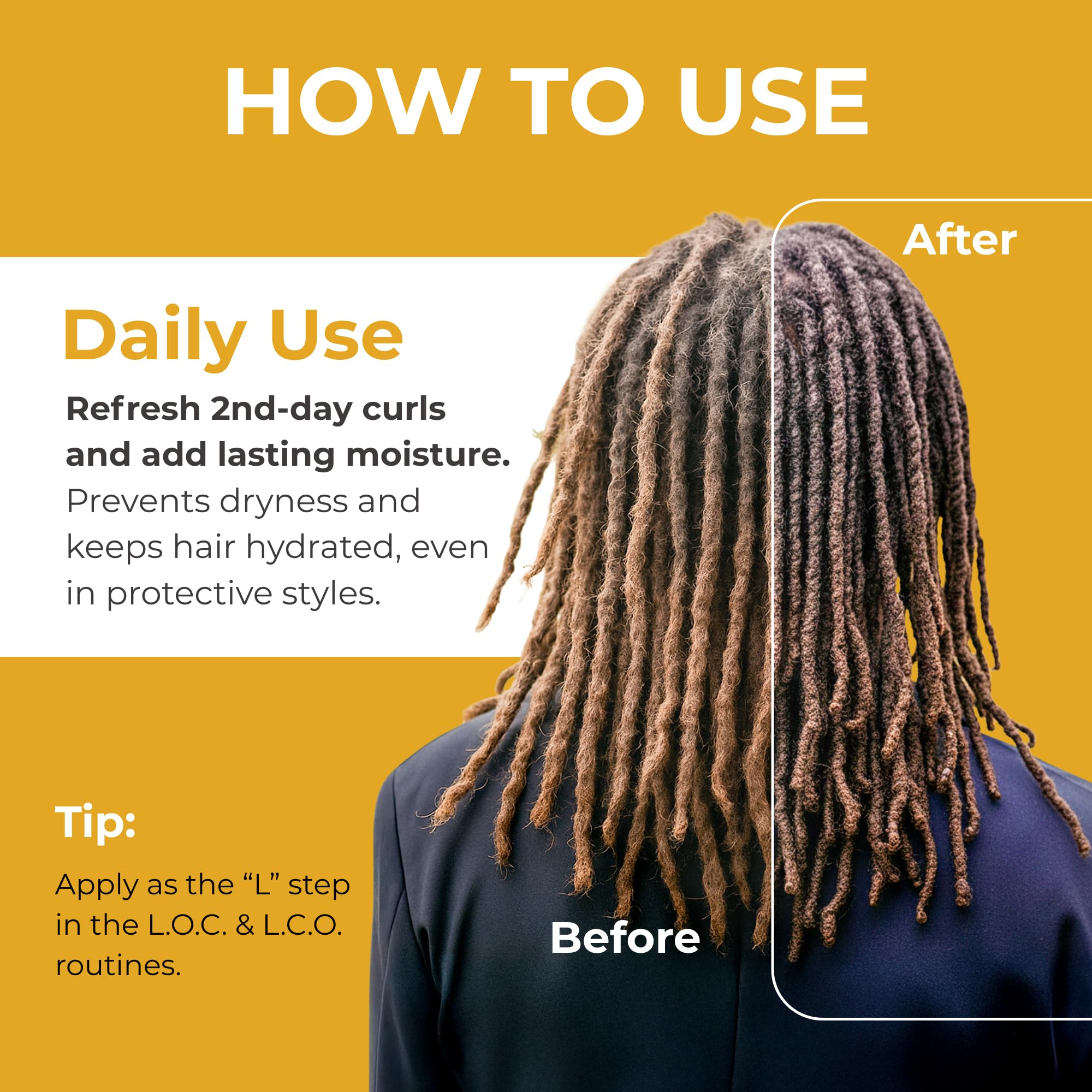 Jaycee Naturals applying spray to curly hair for improved manageability